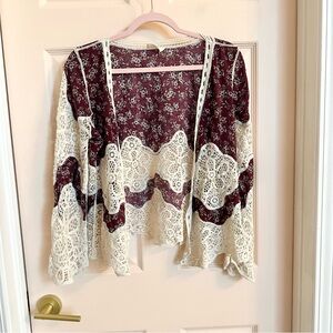 Purple crochet ember kimono